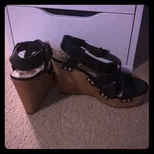 Black Strappy Wedges